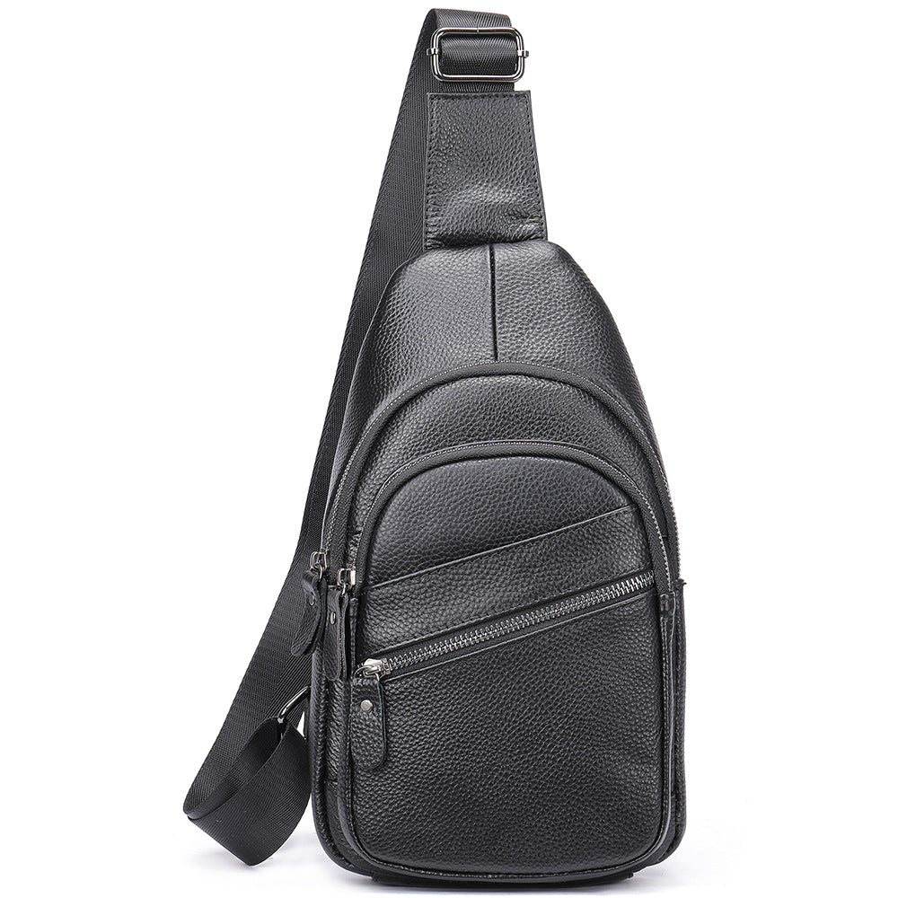 Men's Leather First Layer Trendy Large Capacity Men's Chest Bags