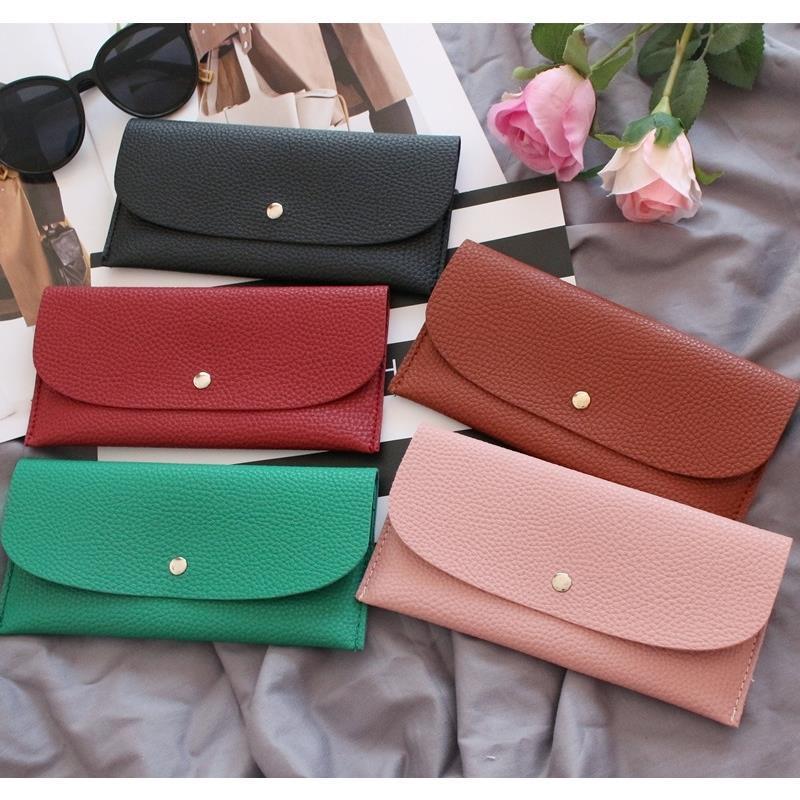Fashion Lychee Pattern Simple Thin Long Ladies Wallet