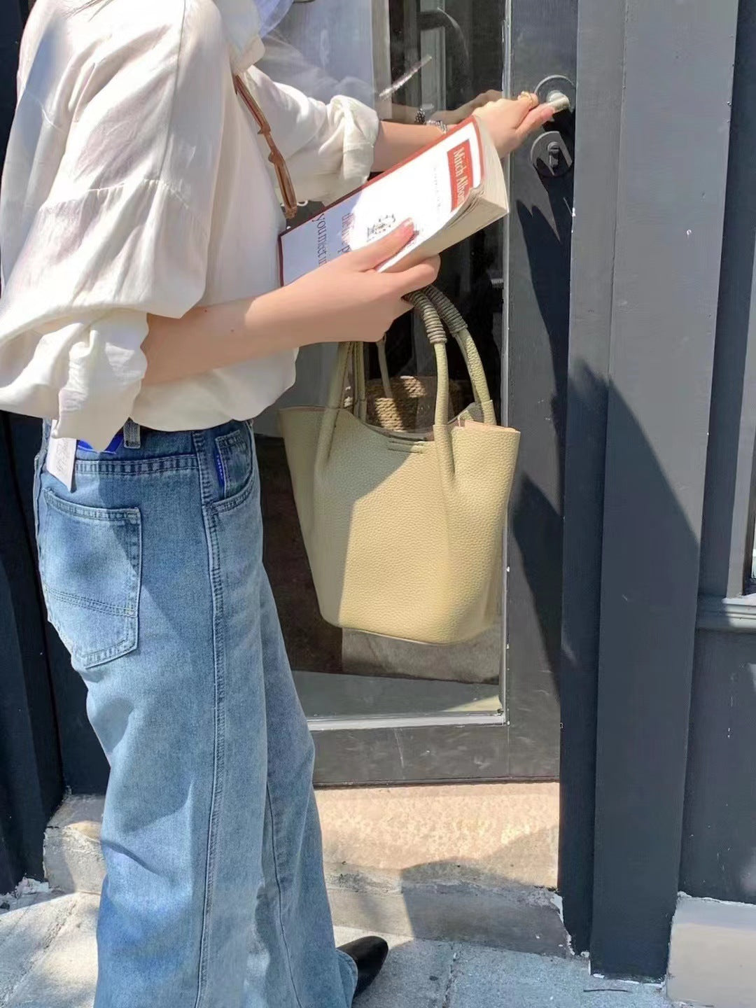 Lady Hand-held Vegetable Basket Processing Top Handbags