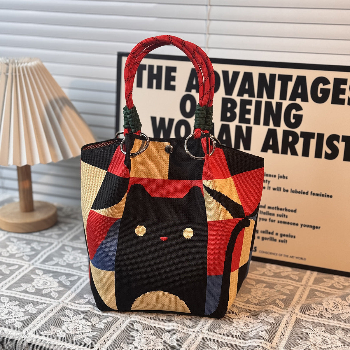 Festival Knitted Portable Out Large Capacity Women's Handbag