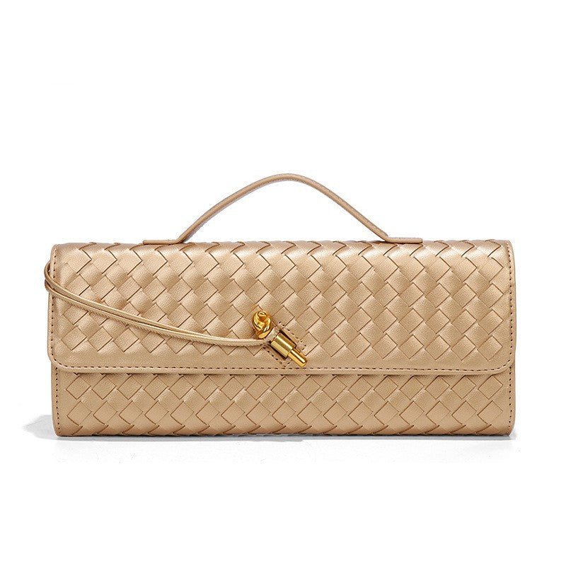 Women's Woven Baguette Fashion Horizontal Clutch Organ Women's Shoulder Bag