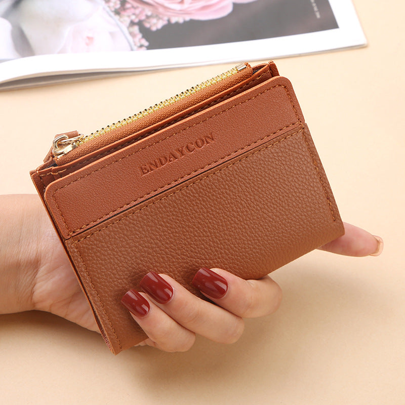 Women's Short Zip Versatile Abrasive Multiple Slots Ladies Wallet
