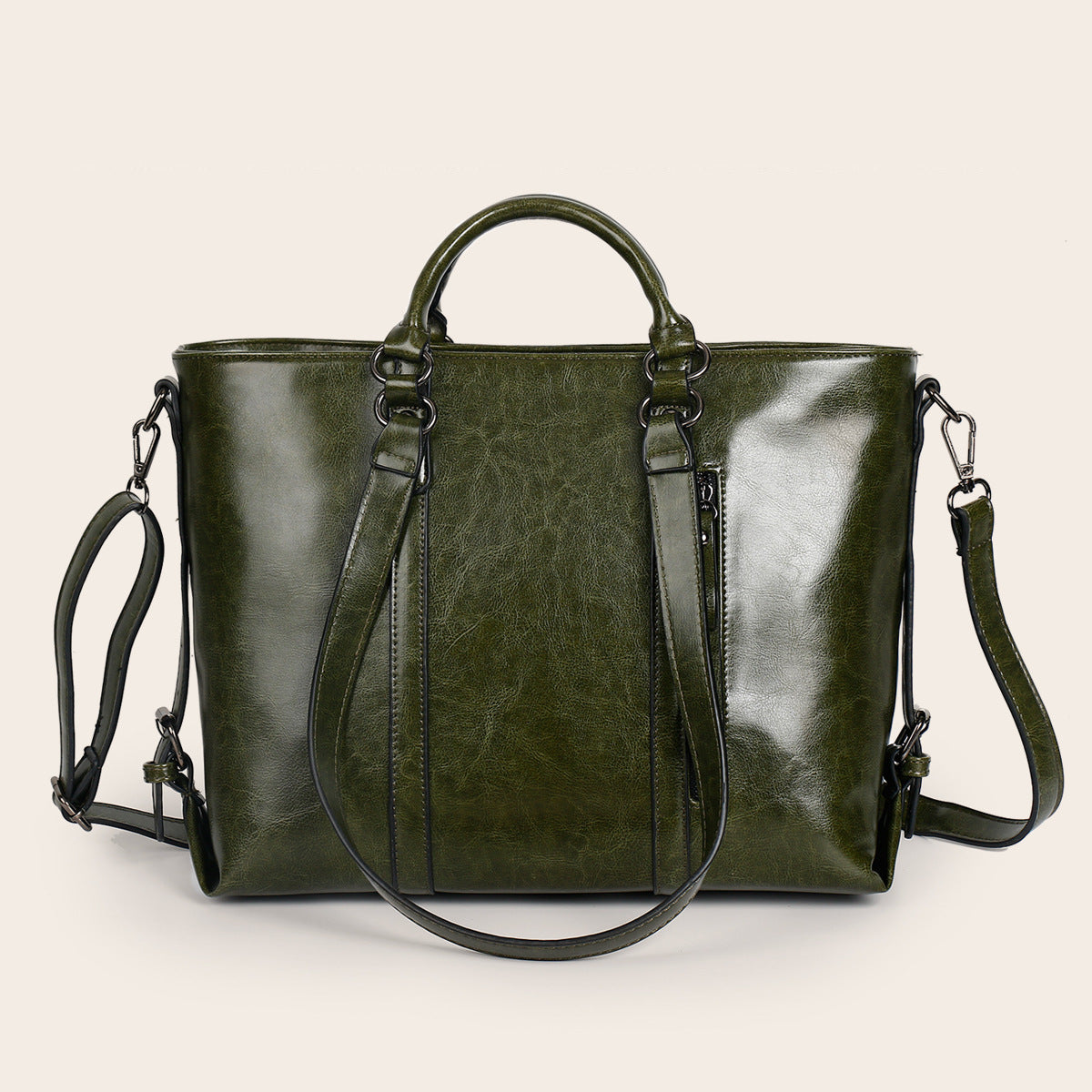 Women's Large Capacity Retro Oil Wax Skin Tote Bags