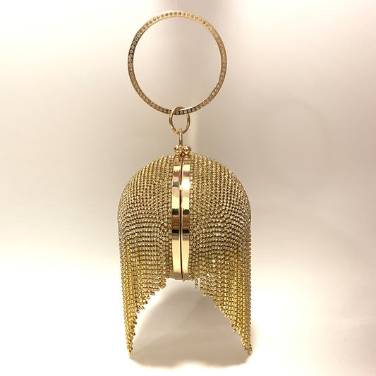 Lady Style Diamond Wear Round Shiny Party Wedding Crystal Evening Bags