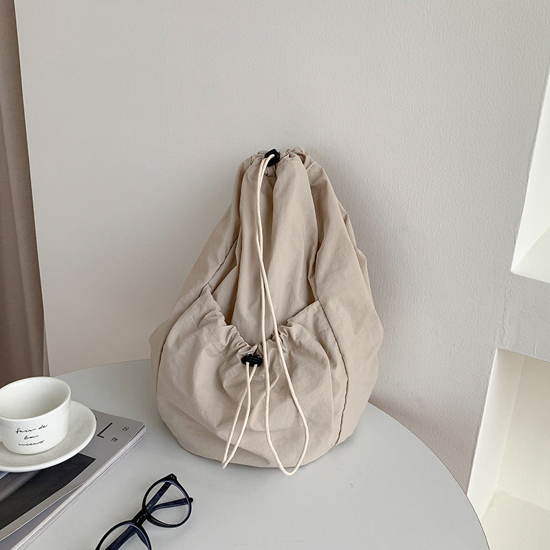 Artistic Nylon Drawstring Pleated Large Capacity Crossbody Bags