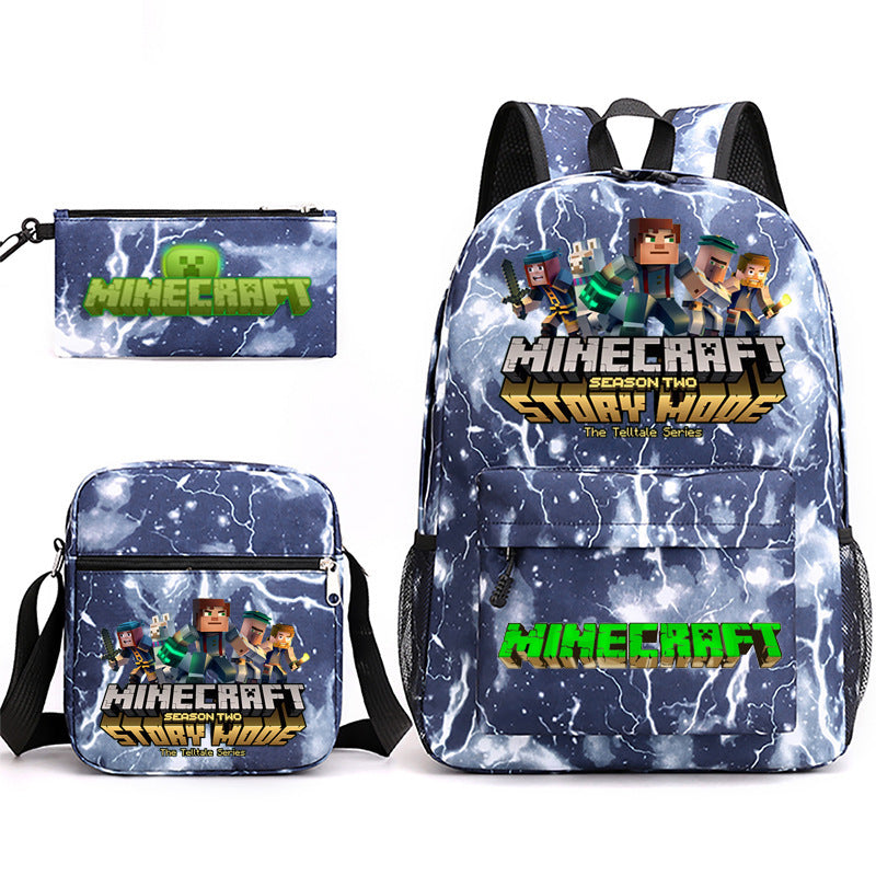 Hot Game My World Creeper Pencil Backpacks