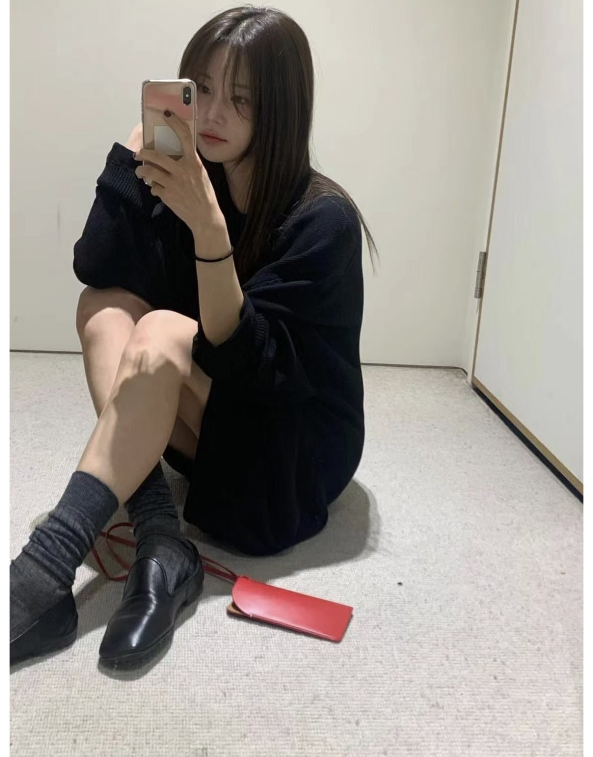 Leather Lanyard Glasses French Sunglasses Halter Small Square Bags