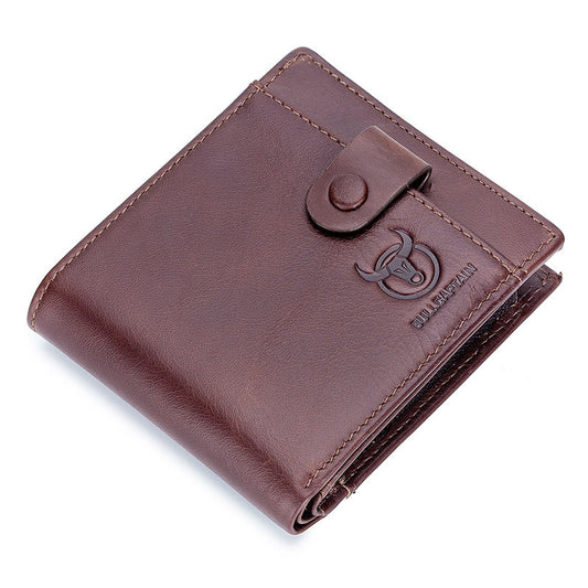 Men's Bull Captain Genuine Leather Short Horizontal Men's Wallets