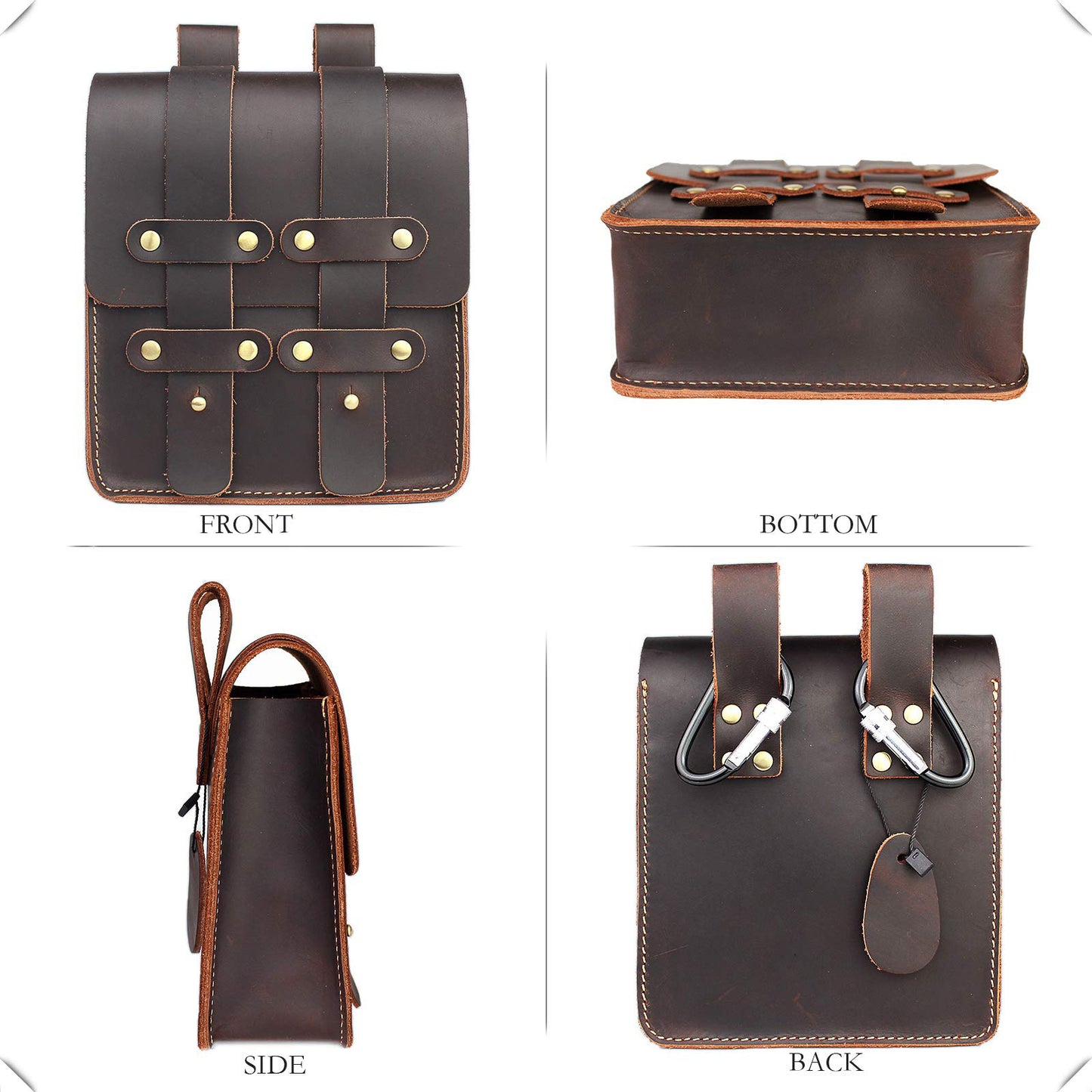 Women's & Men's & Vintage Pants Pannier Crazy Horse Genuine Phone Bags