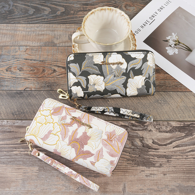 Women's Large Capacity Fresh Stylish Flower Printing Hardware Trendy Accessories