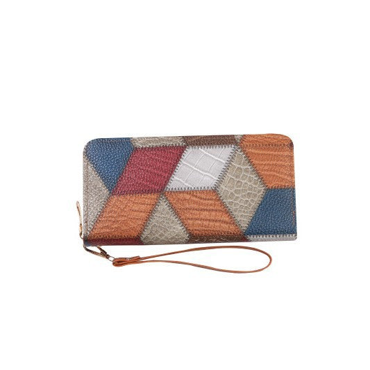Women's Korean Contrast Color Mid-length Retro Fashion Purses