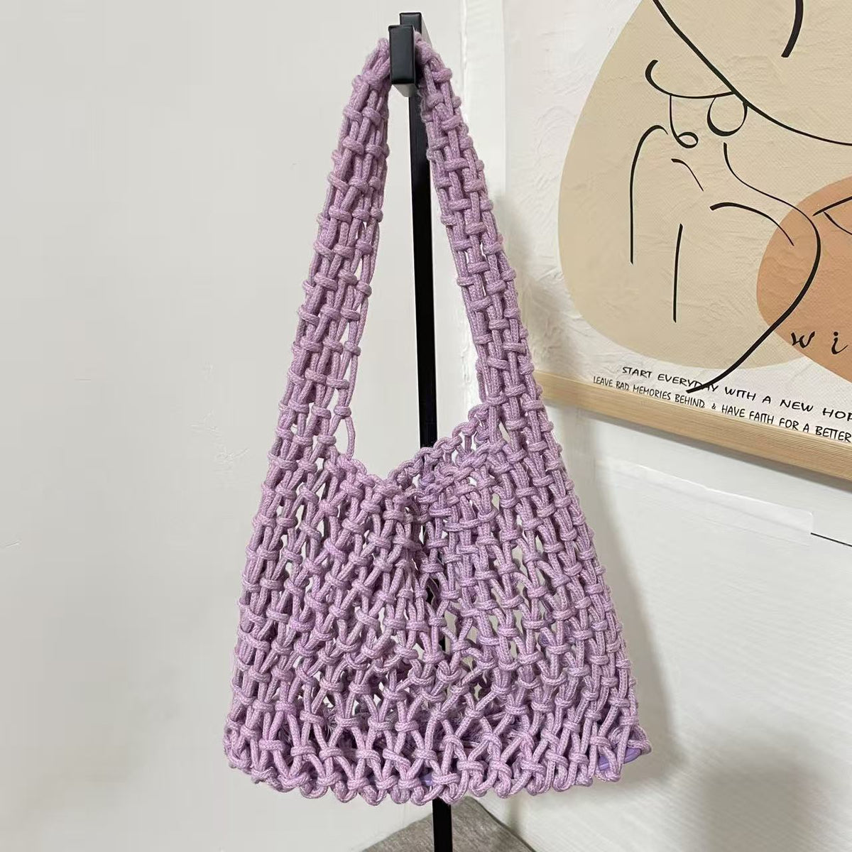 Color Straw Mini Korean Wrist Woven Classic Style Women's Handbag