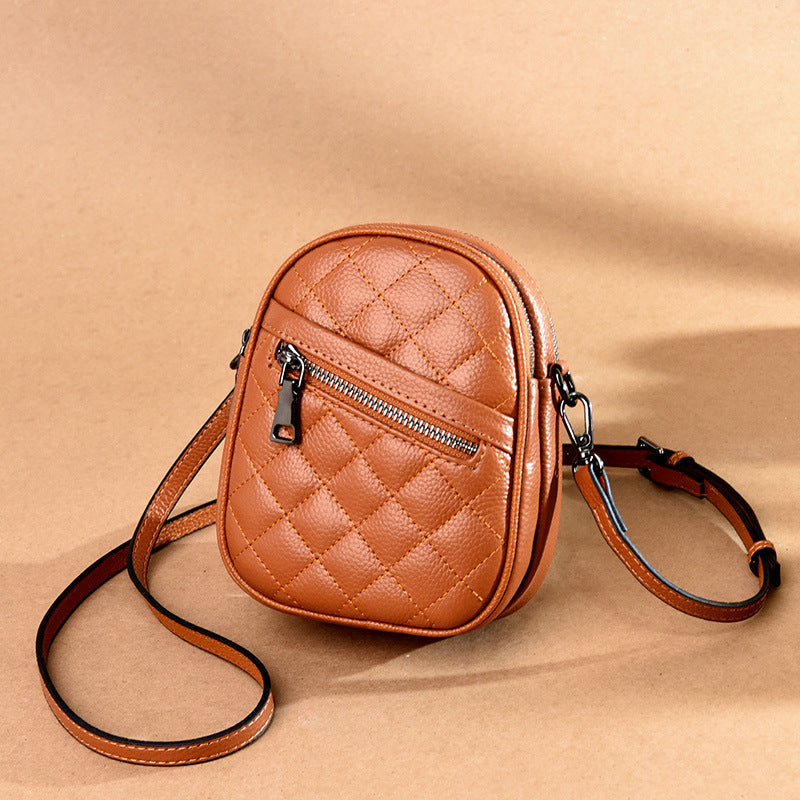 Women's Glamorous Leather Simple Mini Cowhide Crossbody Bags
