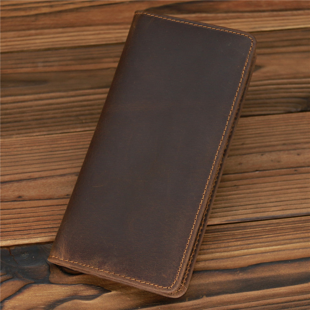 Men's Horse Leather Long First Layer Cowhide Men's Wallets