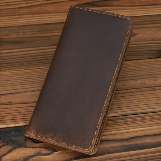 Men's Horse Leather Long First Layer Cowhide Men's Wallets