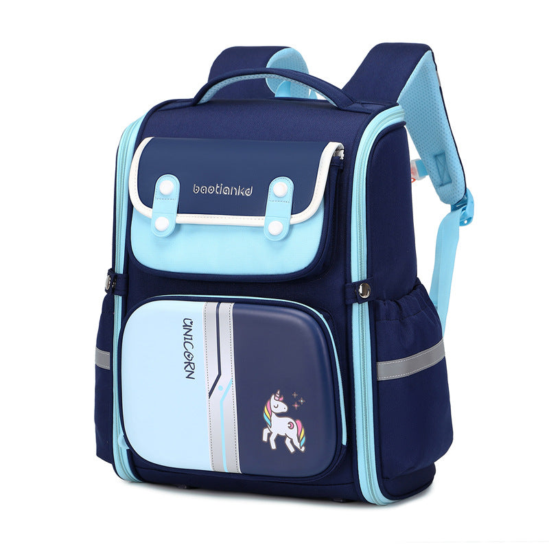 Women's & Men's & Light Tide British Burden Reduction Spine Elementary School Students' Schoolbags