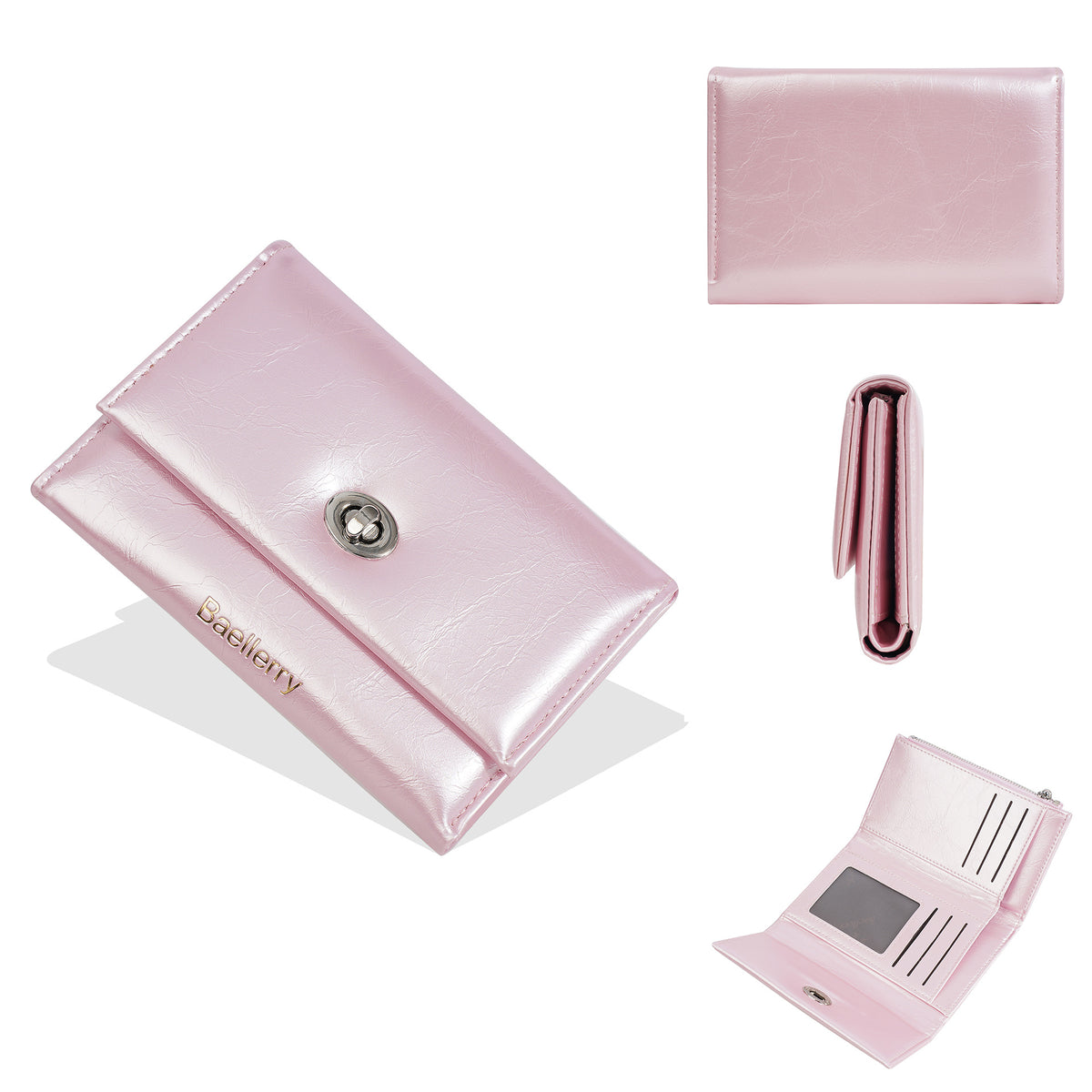 Women's Short High-grade Style Trifold Fashion Zip Ladies Wallet