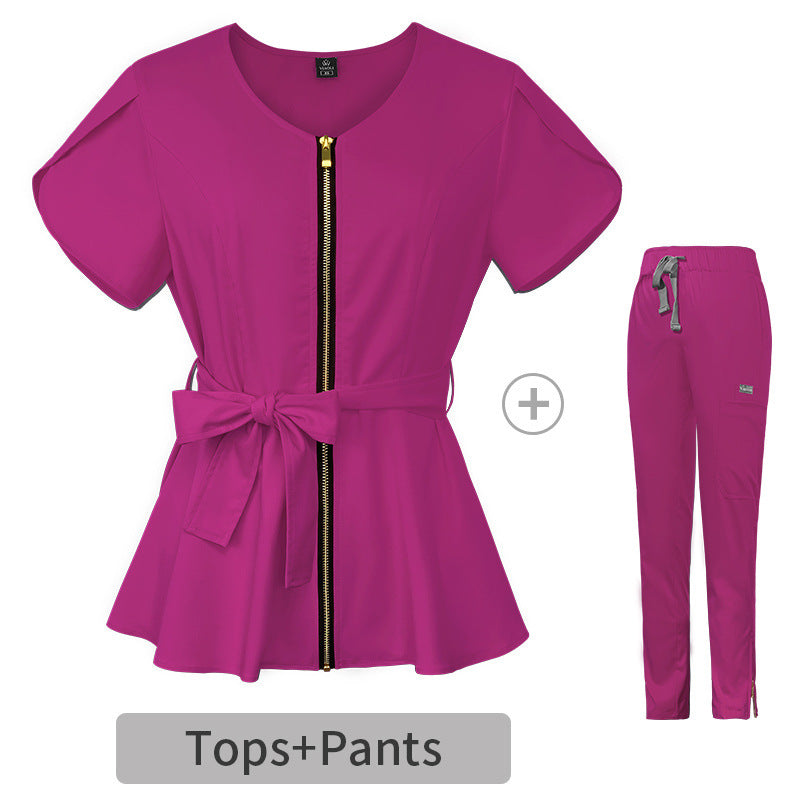 Women's Split Hospital Sleeve Operating Stretch Nurse Uniform