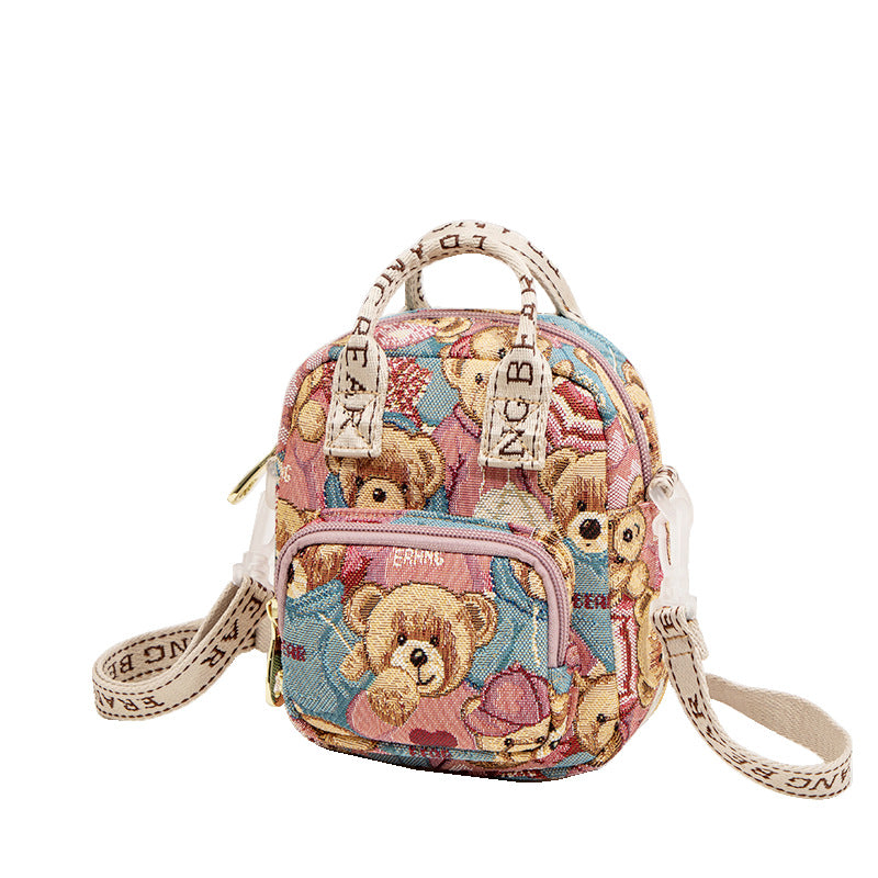 Bear Attachment Embroidery Pattern Female Creative Bags