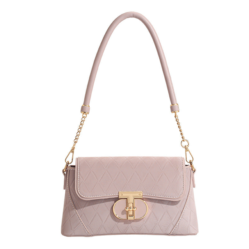 Women's Korean Style Rhombus Underarm Chain Baguette Shoulder Bags
