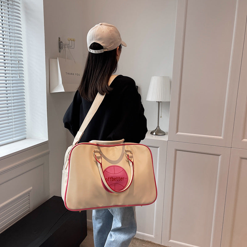 Women's Capacity Korean Fashionable Fresh Simple Baseball Shoulder Bags