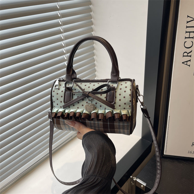 Women's Trendy Lace Fashion Polka-dotted Western Style Portable Underarm Women's Shoulder Bag