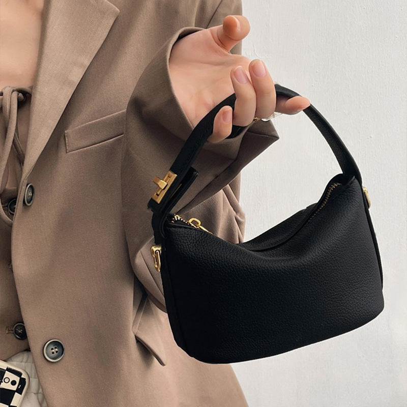 Women's Trendy Lunch Box Cloud Carrying Leather Soft Mini Women's Handbag