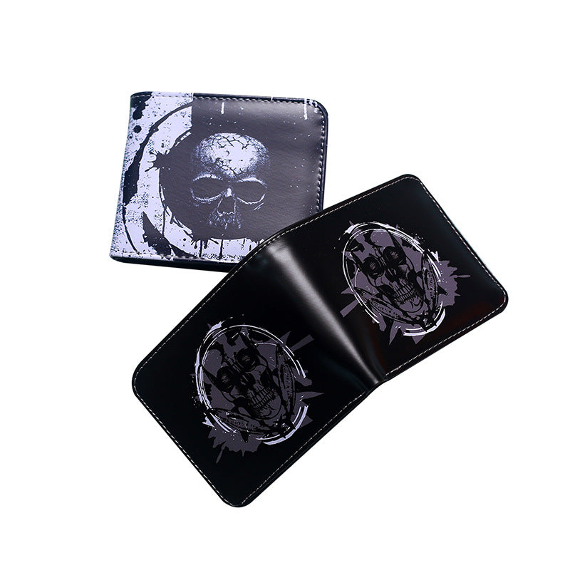 Vintage Demon Skull Short Portable Fashion Men's Wallet