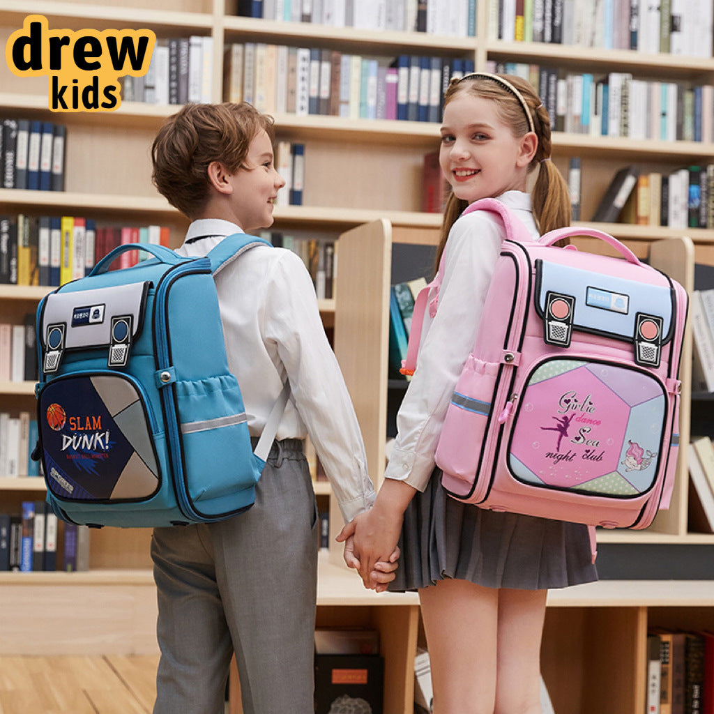 Vertical Fashion Cartoon Primary Grade Spine Elementary School Students' Schoolbags