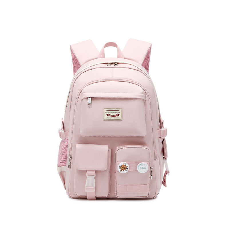 Diamond Female Junior High Large Capacity Backpacks