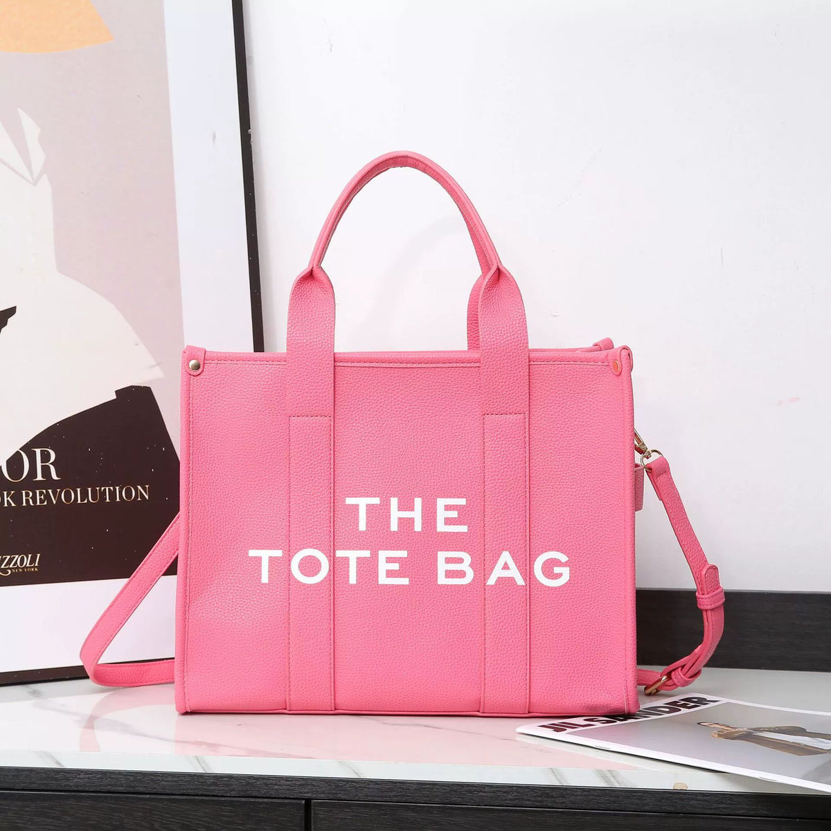 Women's Letter Large Capacity Lychee Pattern Simple Women's Messenger Bag