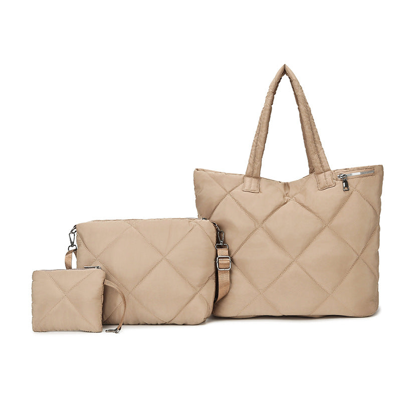 Women's Space Cotton Down Fashion Camouflage Two-piece Women's Shoulder Bag