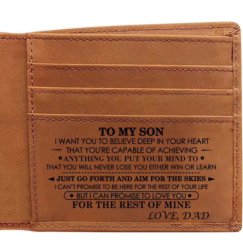 Men's Retro Crazy Horse Leather Genuine Laser Men's Wallets