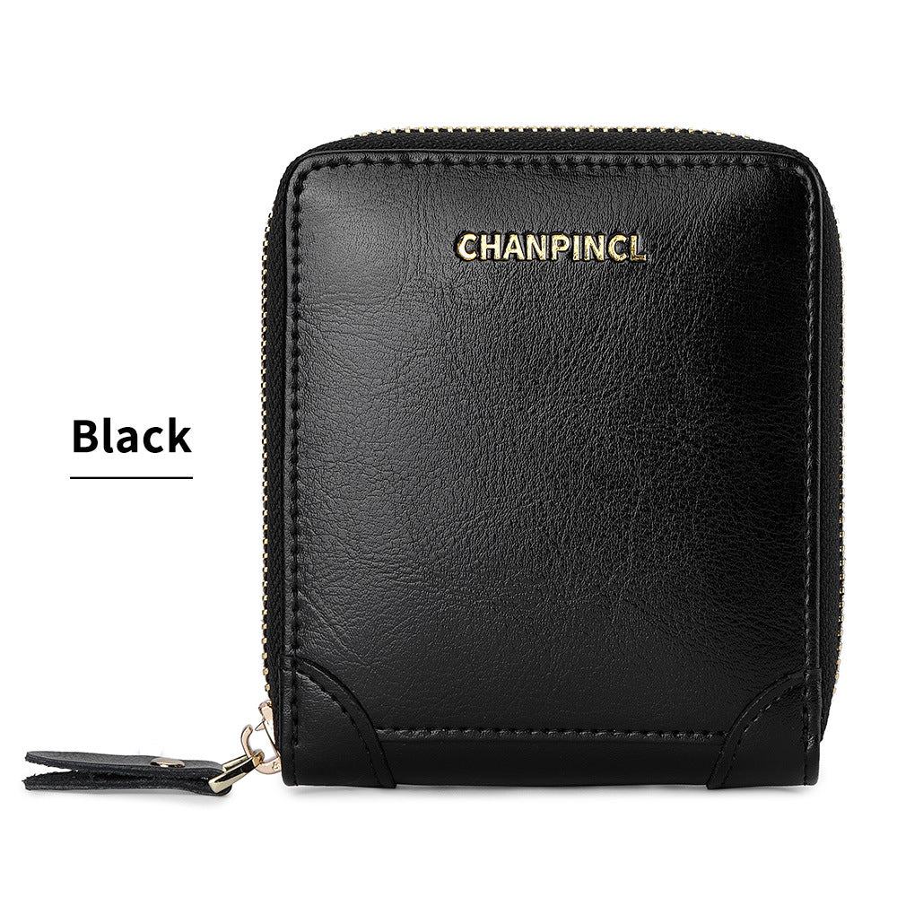 Women's Boxed Short Pocket Zipper Multifunctional Green Ladies Wallets