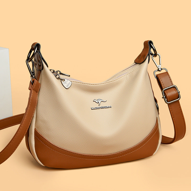 Women's Fashion Classy Mom Female Contrast Color Shoulder Bags