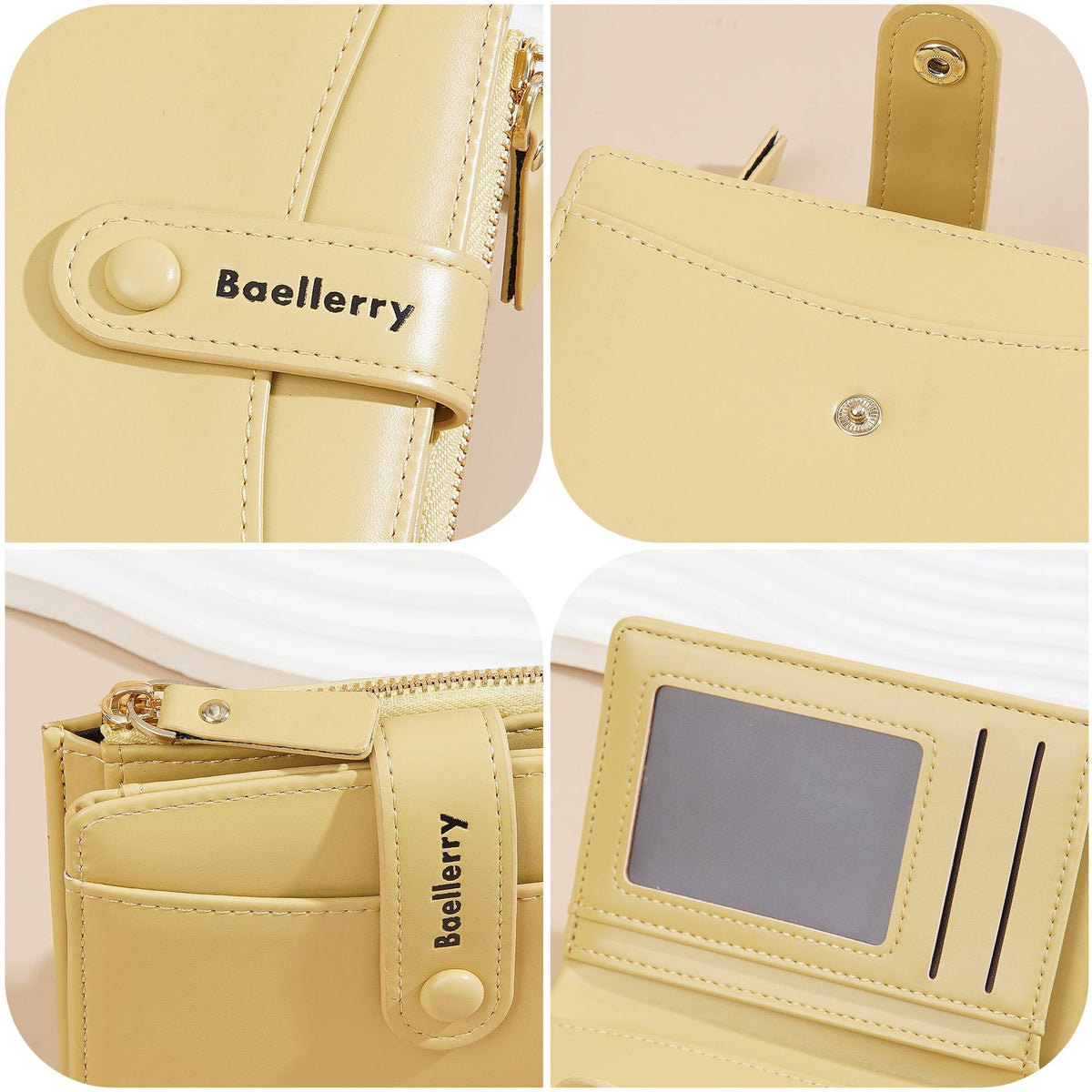 Women's High-grade Macaron Color Short Large Capacity Two-fold Purses