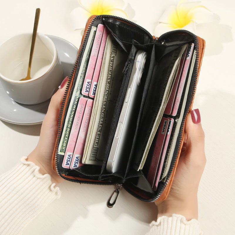 Women's Zipper Fashion Large Capacity Soft Leather Change Bags