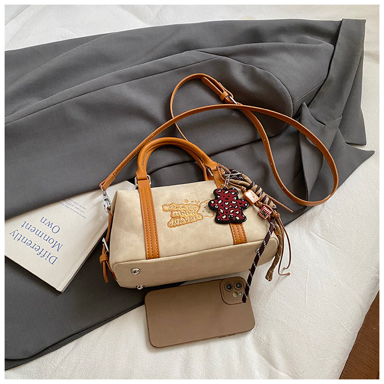 Women's Niche Fashionable Retro Portable Boston Shoulder Bags