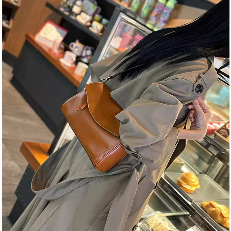 Women's For Woman Underarm Cowhide Retro High Shoulder Bags