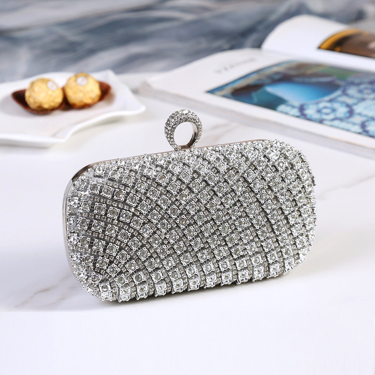 Women's Diamond Clutch Dinner Cheongsam Banquet Chain Handbags