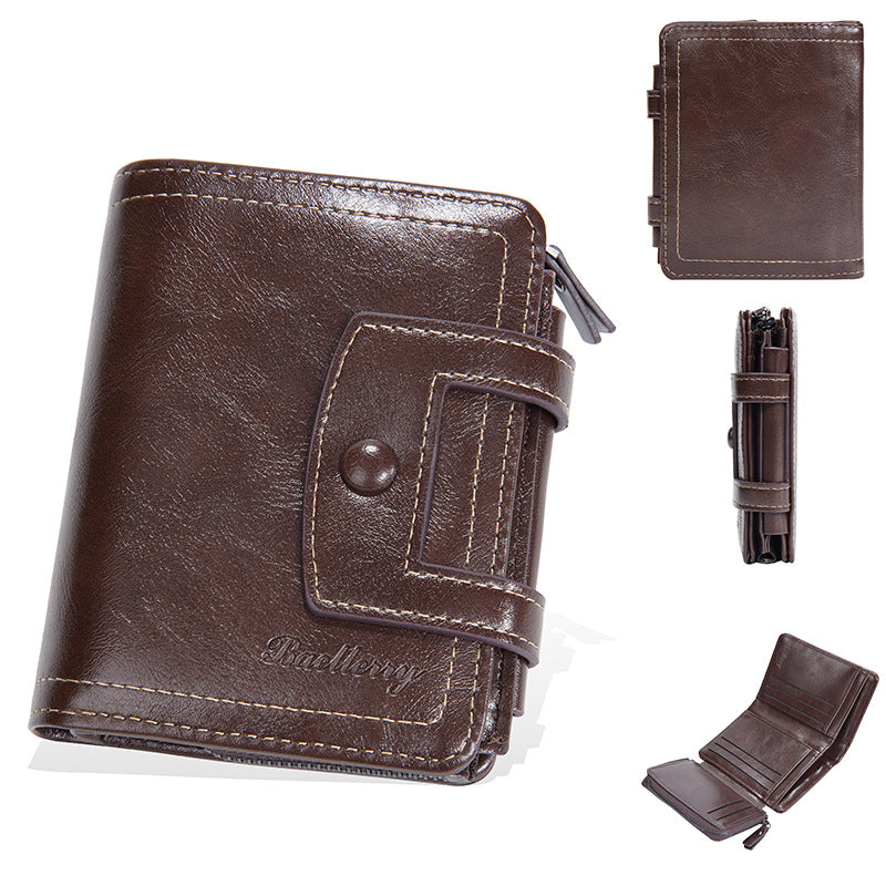 Glamorous Men's Short Multiple Slots Zipper Men's Wallet