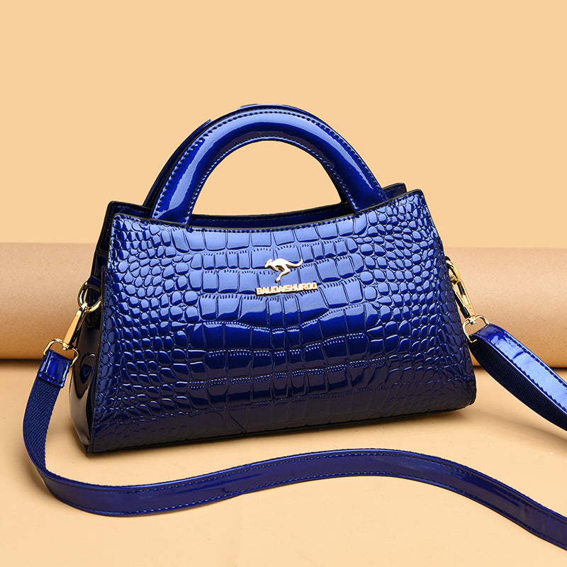 Women's Kangaroo Classic Patent Leather Crocodile Pattern Handbags