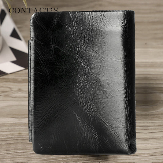 Men's Angel Large Capacity Top Layer Cowhide Men's Wallets