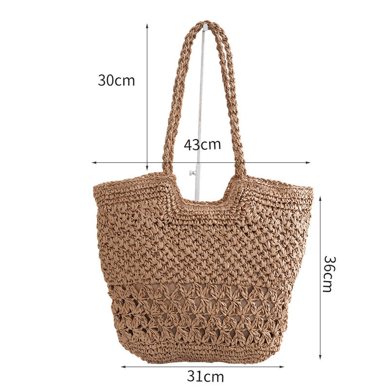 Women's Hollow Woven Seaside Vacation Fashion Handmade Artistic Women's Shoulder Bag