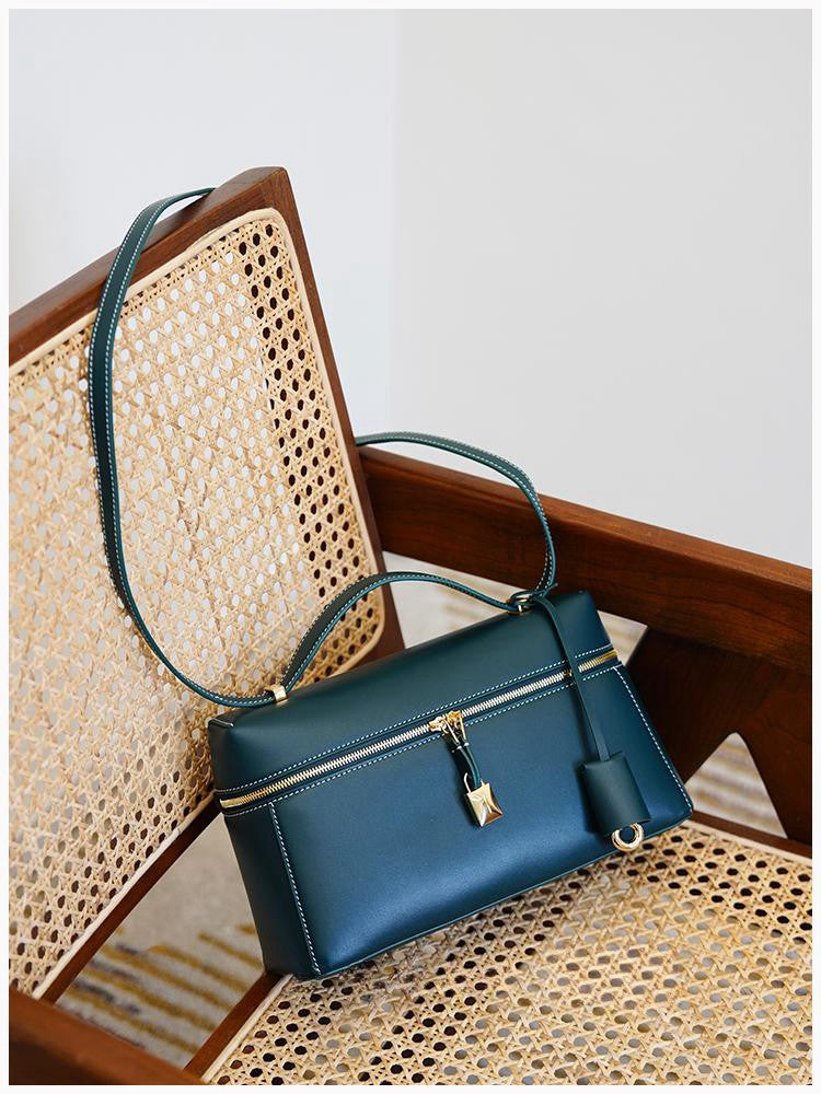 Meal Box High Texture Leather Large Shoulder Bags