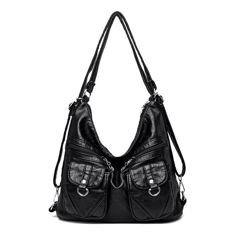 Women's Female Lady Soft Leather Simple Shoulder Bags