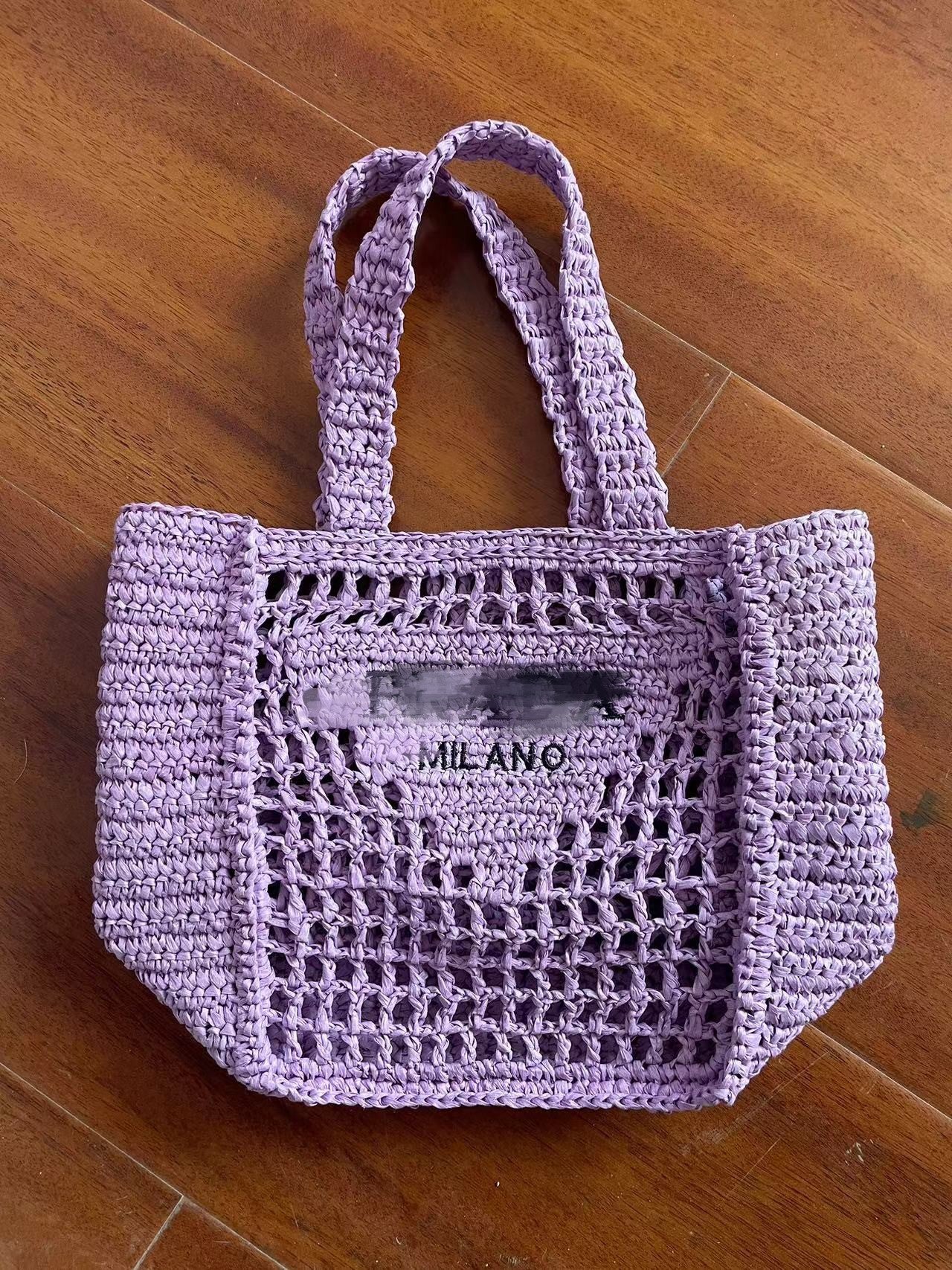 Grass Paper String Encryption Hand-woven Lan Handbags