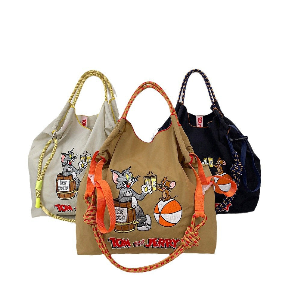 Authorized Cat Mouse Embroidered Shopping Premium Bags