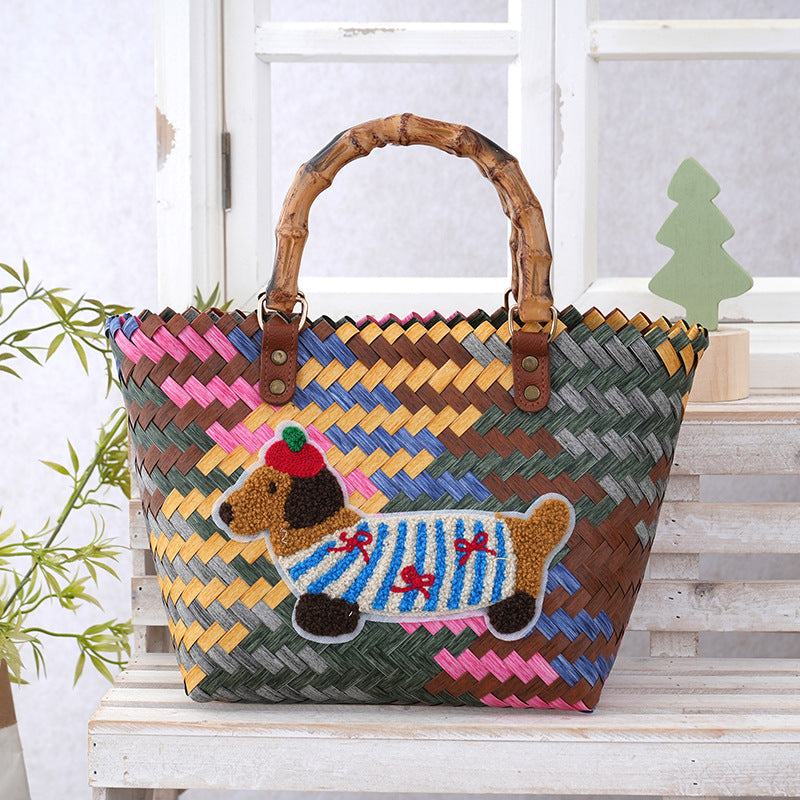 Women's Curtain Cloth Large Capacity Woven Gift Bags