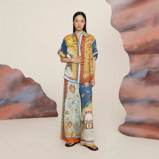 Fashion Personalized Printed Sleeve Vacation Leisure Suits